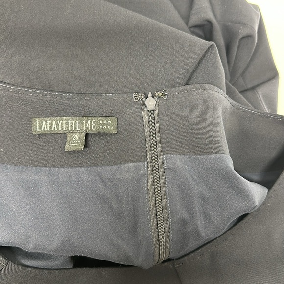 Lafayette 148 NY Dress Crew Neck Knee Length Midi Wool Navy Blue Plus Size 20 - Picture 6 of 9